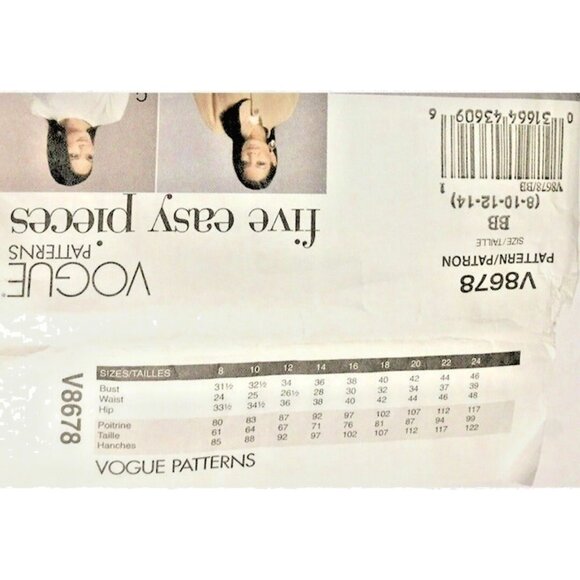 SEWING PATTERN Vogue V8678 Misses Jacket Top Skirt Pants Size 8-14 Loose Fitted - Picture 3 of 5